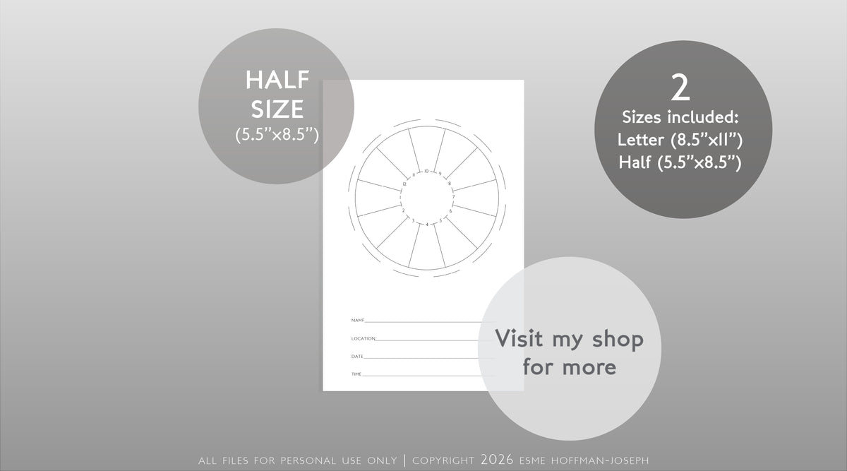 Birth Chart Astrology Blank Template | Printable PDF