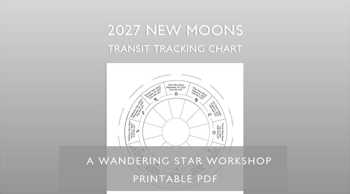 2027 New Moons Transit Chart | Track Astrology Transits | Printable PDF