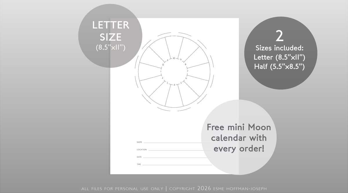 Birth Chart Astrology Blank Template | Printable PDF
