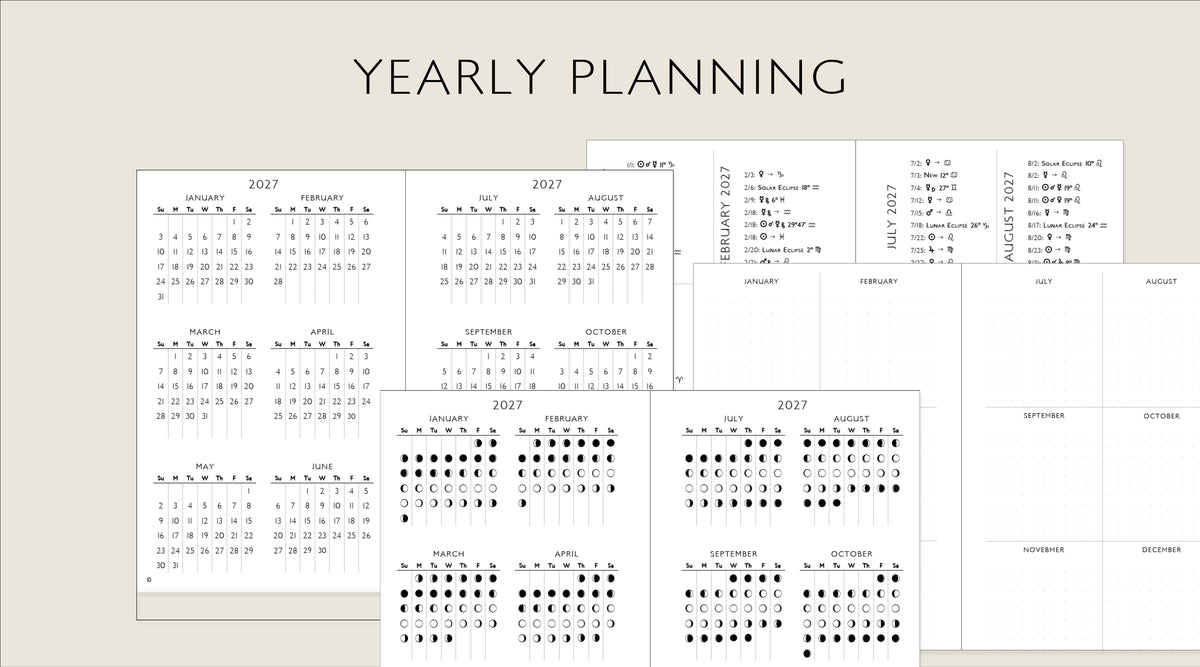 2027 Astrology & Moon Planner | Printable Monthly Weekly Calendar | PDF Digital Download
