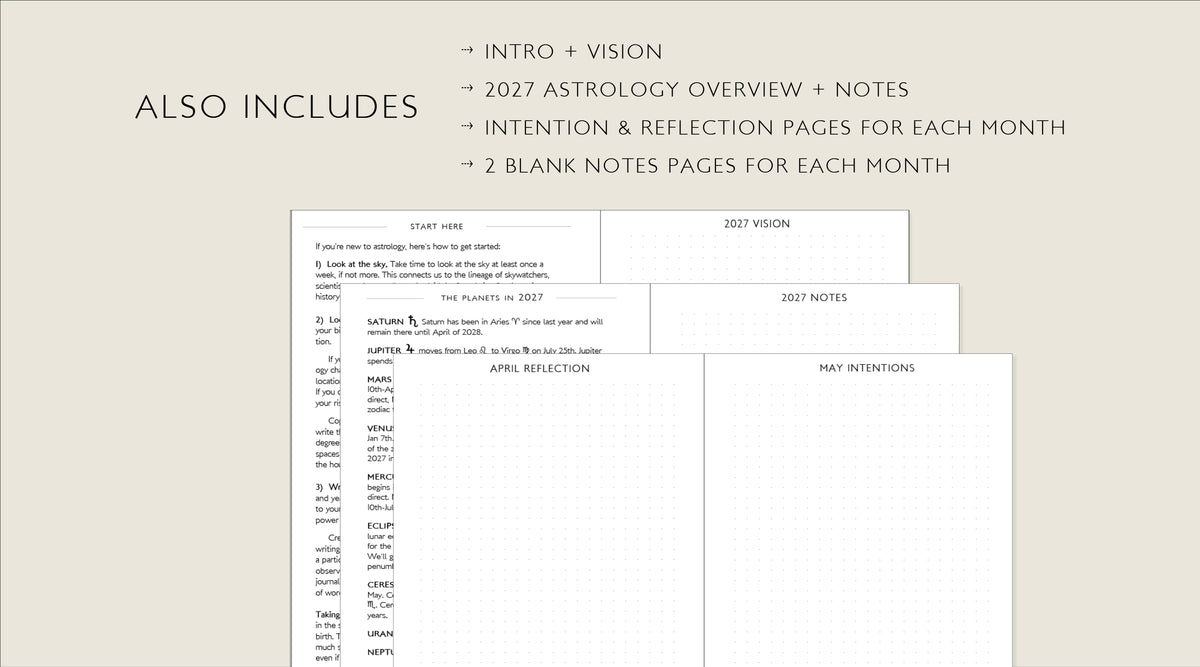 2027 Astrology & Moon Planner | Printable Monthly Weekly Calendar | PDF Digital Download