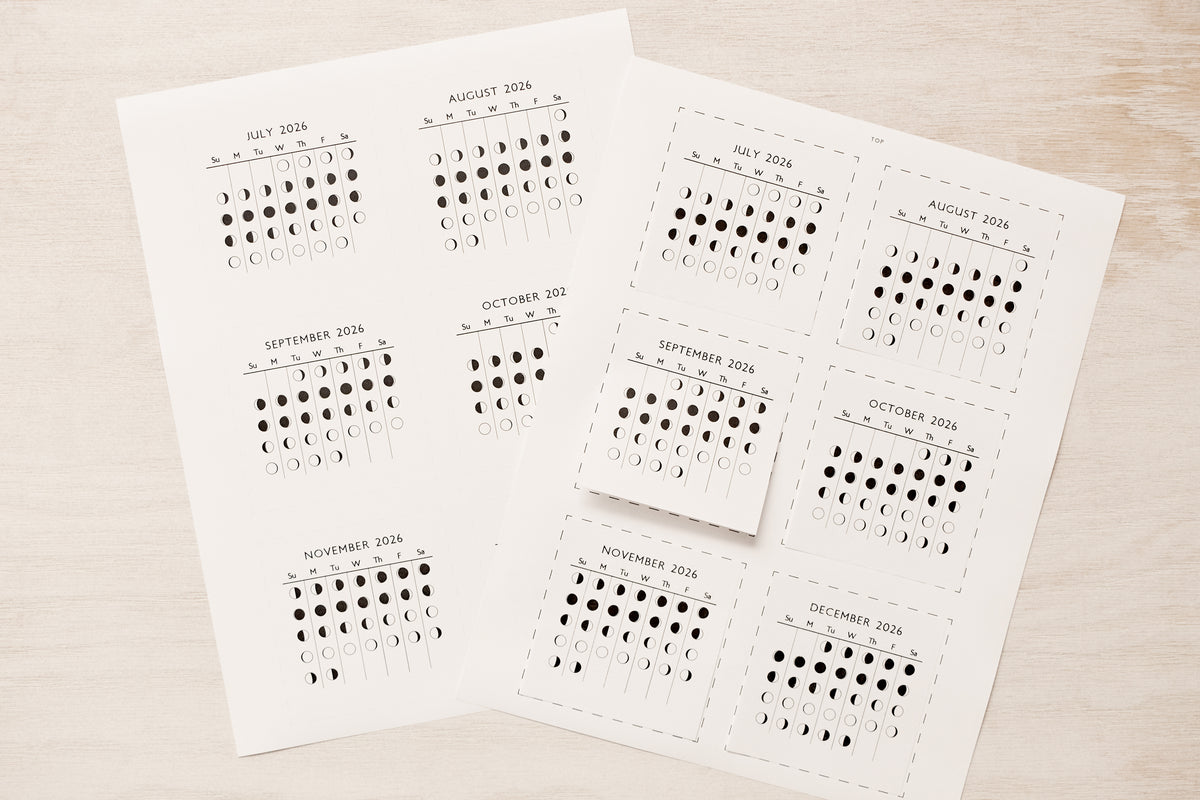 Moon Phase Calendar Notes | July-Dec 2026 | Free Printable