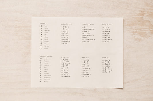 2027 Astrology Transits Monthly Stickers | Astrological Transit Reference | New and Full Moons